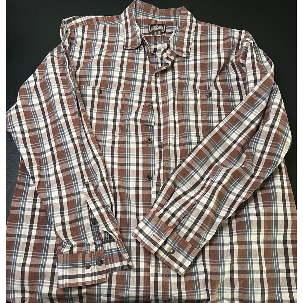 CE Schmidt Workwear Button up Long Sleeve Plaid Men's Size Large